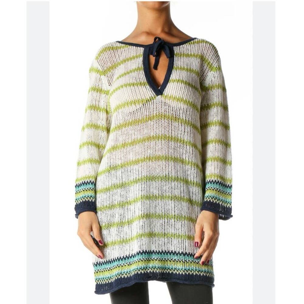 Tommy Bahama Boho Striped Linen Tunic Shift Dress Size XS